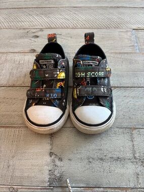 Converse Kids Black Multicolor Velcro Arcade Sneakers